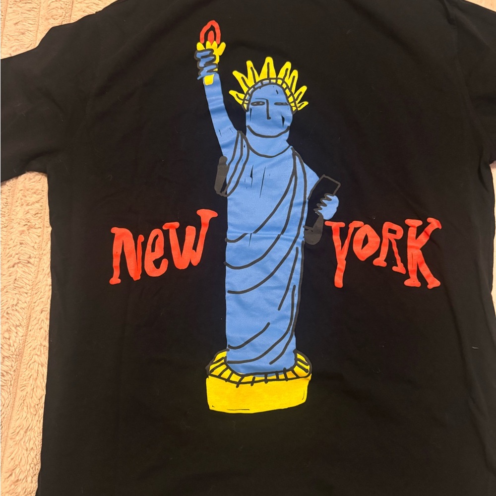Zara Black Shirt with Colorful Statue of Liberty Design New York